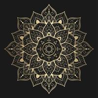 goldenes Mandala-Design der spitzen Blüte vektor