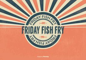 Retro Fisch Fry Freitag Illustration vektor