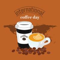 internationales kaffeetag-vektordesign vektor