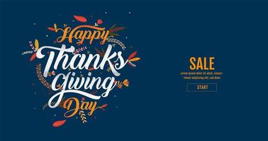 Happy Thanksgiving Typografie Verkauf Poster vektor