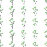 florales nahtloses Vektormuster mit Blumen. Frühlingsflora. einfacher handgezeichneter Kinderstil. hübsches Ditsy für Stoff, Textil, Tapete. digitales Papier im weißen Hintergrund vektor