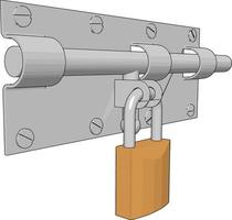 dörr lås, illustration, vektor på vit bakgrund.