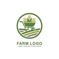 Farm-Logo. Schubkarren-Logo-Vektor vektor