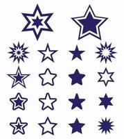 blå stjärna Ikonuppsättning vektor