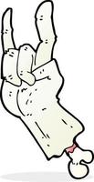 Cartoon-Zombie-Hand, die Rock-Symbol macht vektor