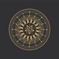 Pentagramm, esoterische, okkulte Magie und Tarotsymbol vektor