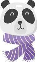 hand dragen söt panda och scarf illustration vektor