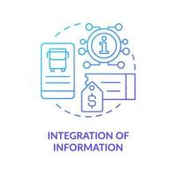 integration av information blå lutning begrepp ikon. mobil Ansökan. maas integration nivå abstrakt aning tunn linje illustration. isolerat översikt teckning. vektor