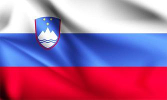 Slovenien 3d flagga på nära håll vektor