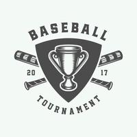 vintage baseball sport logo, emblem, abzeichen, marke, etikett. einfarbiger grafischer Illustrationsvektor vektor