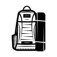 Vintage Retro-Taschen für Camping. kann wie emblem, logo, abzeichen, etikett verwendet werden. markieren, plakatieren oder drucken. monochrome Grafik. vektor