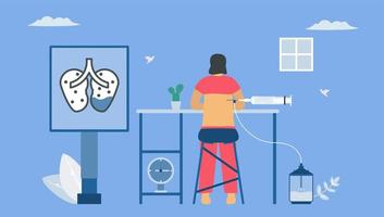 pleural effusion är insamling av överskottsvätska. vektor