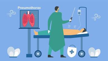 läkare sparar pneumothorax patient vektor