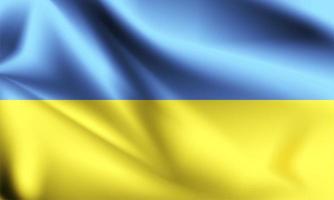 Ukraina 3d flagga med veck vektor