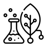 Ikone der botanischen Forschung im linearen Stil vektor