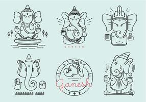 Ganesh skisserad Vector Pack