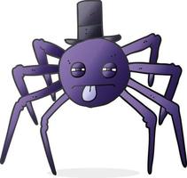 Cartoon-Halloween-Spinne im Hut vektor