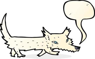 Cartoon kleiner Wolf mit Sprechblase vektor