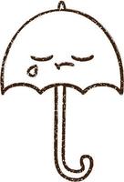 Regenschirm Kohlezeichnung vektor