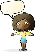 Cartoon glückliches Mädchen mit Sprechblase vektor