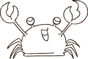 Lycklig krabba träkol teckning vektor