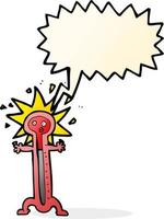 Cartoon-Thermometer mit Sprechblase vektor