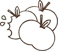 Äpfel Kohlezeichnung vektor