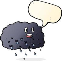 tecknad serie regn moln med Tal bubbla vektor