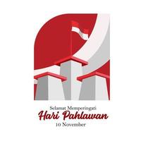 Hari Pahlawan Nasional bedeutet Nationalheldentag Indonesien Tag vektor