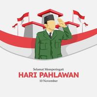 Hari Pahlawan Nasional bedeutet Nationalheldentag Indonesien Tag vektor