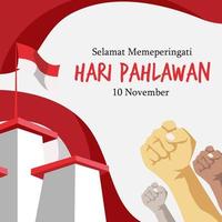 hari pahlawan nasional betyder nationell hjältar dag indonesien dag vektor