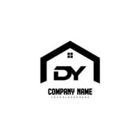 dy Anfangsbuchstaben Logo Design Vektor für Bau, Haus, Immobilien, Gebäude, Eigentum.