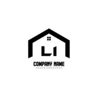 li Anfangsbuchstaben Logo Design Vektor für Bau, Haus, Immobilien, Gebäude, Eigentum.