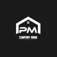 pm första brev logotyp design vektor för konstruktion, Hem, verklig egendom, byggnad, fast egendom.