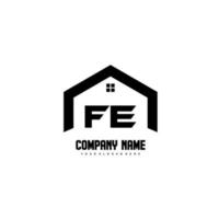 fe Anfangsbuchstaben Logo Design Vektor für Bau, Haus, Immobilien, Gebäude, Eigentum.