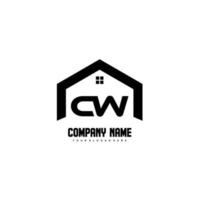 cw Anfangsbuchstaben Logo Design Vektor für Bau, Haus, Immobilien, Gebäude, Eigentum.