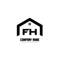 fh Anfangsbuchstaben Logo Design Vektor für Bau, Haus, Immobilien, Gebäude, Eigentum.