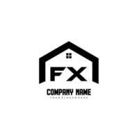 fx Anfangsbuchstaben Logo Design Vektor für Bau, Haus, Immobilien, Gebäude, Eigentum.