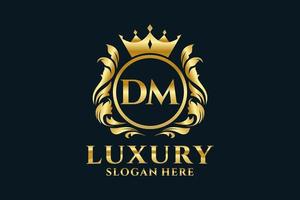 anfängliche dm-Buchstaben-Royal-Luxus-Logo-Vorlage in Vektorgrafiken für luxuriöse Branding-Projekte und andere Vektorillustrationen. vektor
