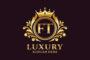 Royal Luxury Logo-Vorlage mit anfänglichem ft-Buchstaben in Vektorgrafiken für luxuriöse Branding-Projekte und andere Vektorillustrationen. vektor