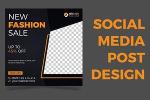 mode social media posta design mall, modern försäljning baner design, svart Färg vektor