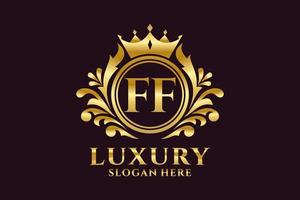 Royal Luxury Logo-Vorlage mit anfänglichem ff-Buchstaben in Vektorgrafiken für luxuriöse Branding-Projekte und andere Vektorillustrationen. vektor