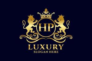 Anfangs-HP-Buchstabe Lion Royal Luxury Logo-Vorlage in Vektorgrafiken für luxuriöse Branding-Projekte und andere Vektorillustrationen. vektor