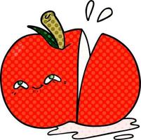 Cartoon geschnittener Apfel vektor