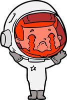 Cartoon weinender Astronaut vektor