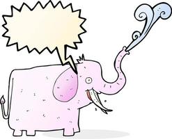 Cartoon glücklicher Elefant mit Sprechblase vektor