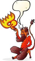 Cartoon traditioneller Teufel mit Sprechblase vektor