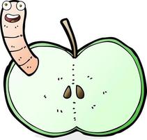 tecknad serie äpple med mask vektor