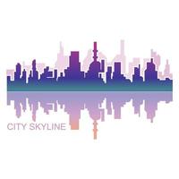 stadtsilhouette-skyline-illustrationsdesign. Stadtlandschaft Panorama Gebäude vektor