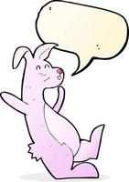 tecknad serie rosa kanin med Tal bubbla vektor